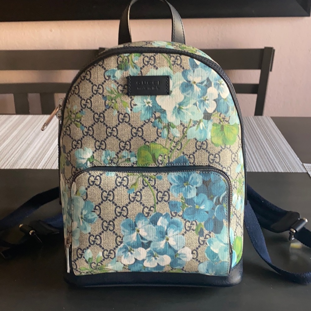 Gucci Small Blooms Blue Backpack